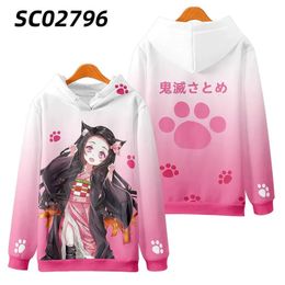 Hoodies Sweatshirts Anime Demon Slayer 3D Print Kamado Nezuko Sweatshirts Boys Girls Cartoons Hooded Sweatshirts Kids Fashion Pullovers Clothes 230927