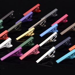 Neck tie Clips solid 4CM men's clip 21 Colours Necktie Clip For Business man Necktie father tie Clip Christmas gift266w