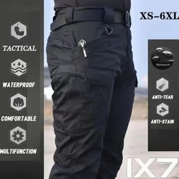 Men's Pants Plus Size 6XL Cargo Pants Men Multi Pocket Outdoor Tactical Sweatpants Military Army Waterproof Quick Dry Elastic Hiking Trouser 230927
