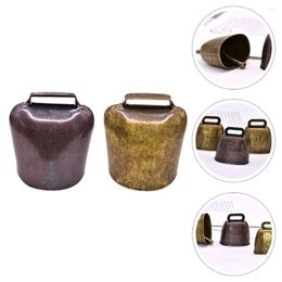 Dog Collars 2 Pcs Cattle Sheep Bell Accessories Anti-lost Bells Brass Fittings Eat Grass Hanging Decor Iron Anti-theft Farming Rustic