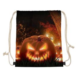 Totes Borsa con coulisse Confezione regalo zucca di Halloween Borsa con coulisse Zaino Borse da imballaggio portatiliborse alla moda