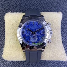 Clean Watch Timing Function 4130 Movement Diameter 40MM Blue Garnet Foner Mica Dial 904L Steel Strip Sapphire Crystal Glass Waterproof