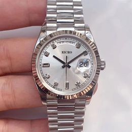 EW Factory Luxury Mechanical Men's Watch 36MM2836 Automatic Sport Diamond Index dial253U