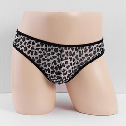 Underpants Sexy Underwear For Men Soft Cotton Gay Mens Boxers Breathable Briefs Leopard Print Oversize Panties Cueca