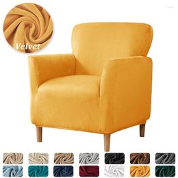 Chair Covers Soft Armchair Elastic Velvet Club Tub Cover Sofa Slipcovers Single Slipover Living Room Home Bar Counter El