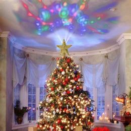 Christmas Light LED Night Light EU USA UK Plug 220V For Xmas Atmosphere Lighting Meteor Five-pointed Star Lamp Tree Top Decor230g