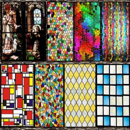 Duvar Çıkartmaları Özel Boyutu Avrupa Stil Pencere Film Damla Kilise Sanat Cam Etiket Statik Yapraklı Gizlilik 230927