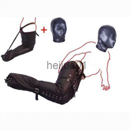 Bondage Soft PU Leather Headgear Mermaid Straitjacket Head Hood Body Harness Adjustable Leg Binder BDSM Restraint Sex Toy Slave Roleplay x0928