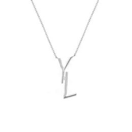 Women Designer Necklace Jewelry Luxury Designers Necklace Silver Letters Chains Pendent Gold Y Necklaces Party Accessories with Bo309w