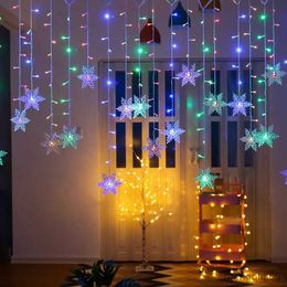 Christmas Decorations Snowflake Lights Christmas Curtain Indoor Outdoor Lighting Decorations New Year Decoration Holiday Home Decor