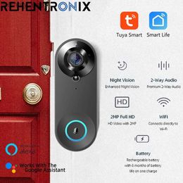 Doorbells Tuya Smart WiFi Doorbell 1080P FHD Smart Home Wireless Door Bell IR Night Vision Outdoor Mini Doorbell Support Alexa YQ230928