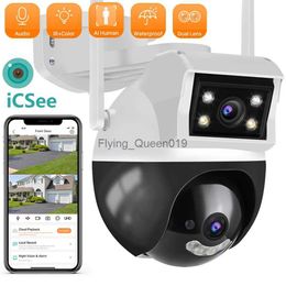 CCTV Lens ANBIUX Official 8MP Wifi Camera Dual Screen Dual Lens PTZ Security CCTV Video Surveillance Camera Police Light Alarm ICSEE YQ230928