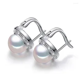 Stud Earrings Fashion Fresh Style White/Pink Simulated Pearl For Girls Inlaid White Versatile Women Jewelry Wholesale