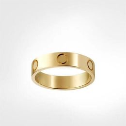 4mm 5mm titanium steel silver love ring men and women rose gold jewelry for lovers couple rings gift size 5-11 high quality as gif274v