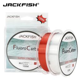 Braid Line JACKFISH 100M Fluorocarbon Fishing Line redclear two Colours 4-32LB Carbon Fibre Leader Line fly fishing line pesca 230927