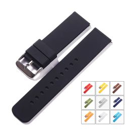 Watch Bands Silicone Strap Quick Release 18mm 20mm 22mm 24mm Waterproof Soft Rubber Smart Band Wrist Bracelet Belts 230928