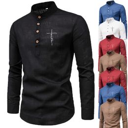 Luxury Designers Men's Casual Shirts Men Dress Shirts Top Quality Fashion Stand Collar Shirts Spring Summer Letter Male Woman Slim Long Sleeve Shirts S-3XL