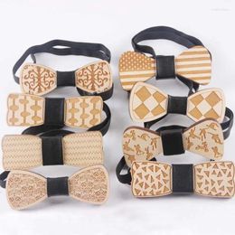 Handkerchiefs Fashion Weastern Wood Elegant Bow Ties Handmade Butterfly Wedding Party Wooden Unique Tie For Man Children