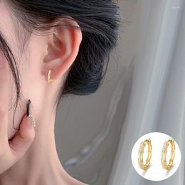 Hoop Earrings 925 Sterling Silver Zircon Geometric For Women Girl Bamboo Joint Round Design Jewellery Party Gift Drop