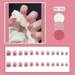 False Nails French Gradient Light Pink Wearing Nail Short Ballet Fashion Pure Desire Stick Waterproof