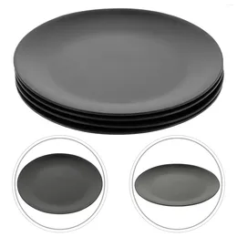 Dinnerware Sets Black Melamine Plate Dish Lunch Flat Bottom Serving Picnic Kitchen Plates Round Cake Pans Dinner