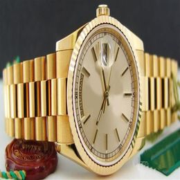 Factory Supplier Luxury Sapphire Automatic 36mm Mechanical 18kt GOLD Day-Date PRESIDENT 118238 Mens Watch Watches260a