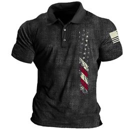 DIY Clothing Customized Tees & Polos Black Flag Men's Short Sleeve Button Printing Casual Polo Shirt