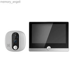 Doorbells Tuya Digital Door Viewer 1080P 2.4G WiFi Door Bell Peephole Camera 4.3-inch IPS PIR Motion Detection 5000mAh Remote Intercom YQ2301003