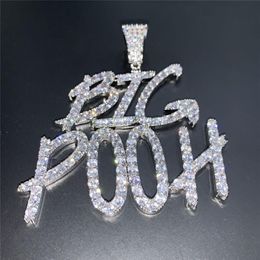 Gold Silver Colours CZ Diamond Iced Out Letter Custom Name Necklace for Women Men with 24inch Rope Chain246b