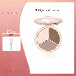 Concealer LEEMEMBER Contour Palette 3 Colors Natural Bronzer Highlighter Longlasting 3d V Face Nose Shadow Hairline Powder Makeup 230927