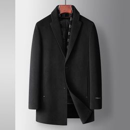 Men's Wool Blends LCAN FW MENS BLACK COAT 230927