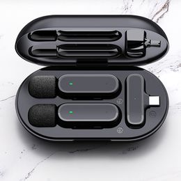 Microfone de lapela sem fio para porta tipo C, mini microfone de lapela plug and play K61 com sincronização automática e redução de ruído para gravação de vídeo