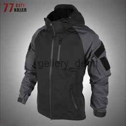 Men's Jackets Outdoor Tactical Hooded Jacket Men Combat Military Coat Spring Autumn Detachable Hoodie Multi-pocket Bomber Jackets Male Black J230928