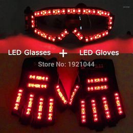 New High Quality LED Laser Gloves LED Light up Glasses Bar Show Glowing Costumes Prop Party DJ Dancing Lighted Suit1209o