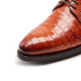 Dress Shoes CWVhulangzhishi Arrival Men Crocodile Leather Business Offoce Wedding For Male Colour Rubbingsneaker