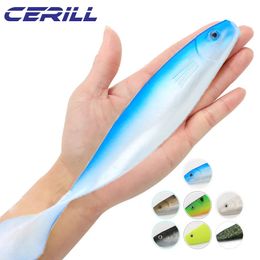 Baits Lures Cerill 70 g Paddle Tail Silicone Artificial Big Bait Soft Fishing Lure Jigging Wobblers Pike Bass Saltwater Swimbait 23.5 cm 230927