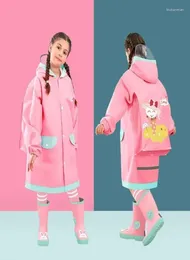 Raincoats School Kids Raincoat Cute Capa De Chuva Infantil Waterproof Children Rain Coat Cover Poncho Rainwear Hooded Jaqueta