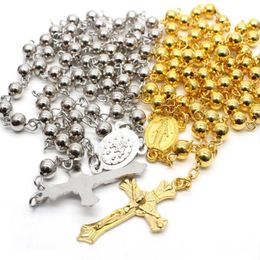 Pendant Necklaces & Pendants Jewellery Drop Delivery 2021 6Mm Crystal Cross Golden Bead Necklace Rosary Hollow Cross1 Bsrj0324P