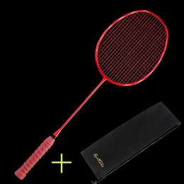 Badminton Rackets 1pcs Ultralight Racket Carbon Racquet Fiber Grips Offensive Defensive Training With Bag 230927