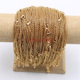 Chains Lot Of 10pcs 20pcs Thin 2mm 18'' Women Girls Jewellery Stainless Steel Oval ROLO Chain Necklace Gold In Bulk285w