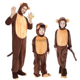 Family Matching Outfits Family Animal Cos Jumpesuit Brown Monkey Cosplay Set Unisex Adult Kid Jumpsuit Parent-Child Outfit Halloween Cosplay Comes YQ231003