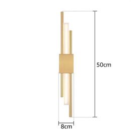 Wall Lamps Modern Stylish Bronze Gold And Black 50cm Pipe LED Lamp For Living Room Hallway Corridor Bedroom Sconces Light Fixture230s