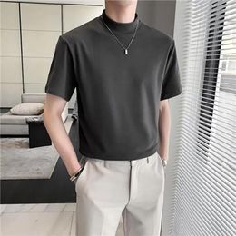 Men's Hoodies Fashion Short Sleeve Men Sweatshirts Korean Trend All-match Casual Inside Oversized T Shirt Harajuku Streetwear Tops Black