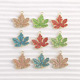 Charms 10pcs 20x21mm Cute Enamel Plant Pendants For Jewelry Making DIY Necklaces Earrings Handmade Crafts Accessories