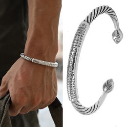 Bangle Men's Personalised Heart Sutra Open Vintage Twisted Thread Bracelet 230928