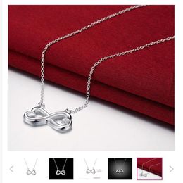wedding 8 words sterling silver plated jewelry Necklace for women DN148 wedding 925 silver Pendant Necklaces with chain189B
