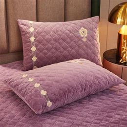 Bedding Sets Winter Crystal Velvet With Cotton Thickened Pillow Cover One Adult Leather Dust Single Person Pair