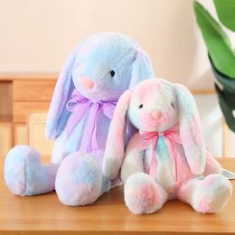 Plush Dolls Long Ears Fantastic Rainbow Colorful Plush Rabbit Plush Toy Stuffed Animals Bunny Soft Doll Kids Toys Birthday Christmas Gift 230927