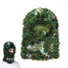 Bandanas Knit Distressed Balaclava Knitted Full Face Ski Mask Fuzzy Windproof Winter