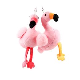 Plush Keychains Wholesale 46pcs/lot 14cm Flamingo Hanging Creative Gifts Wedding Plush Keychains toys Girls Bag Car buckle 230927